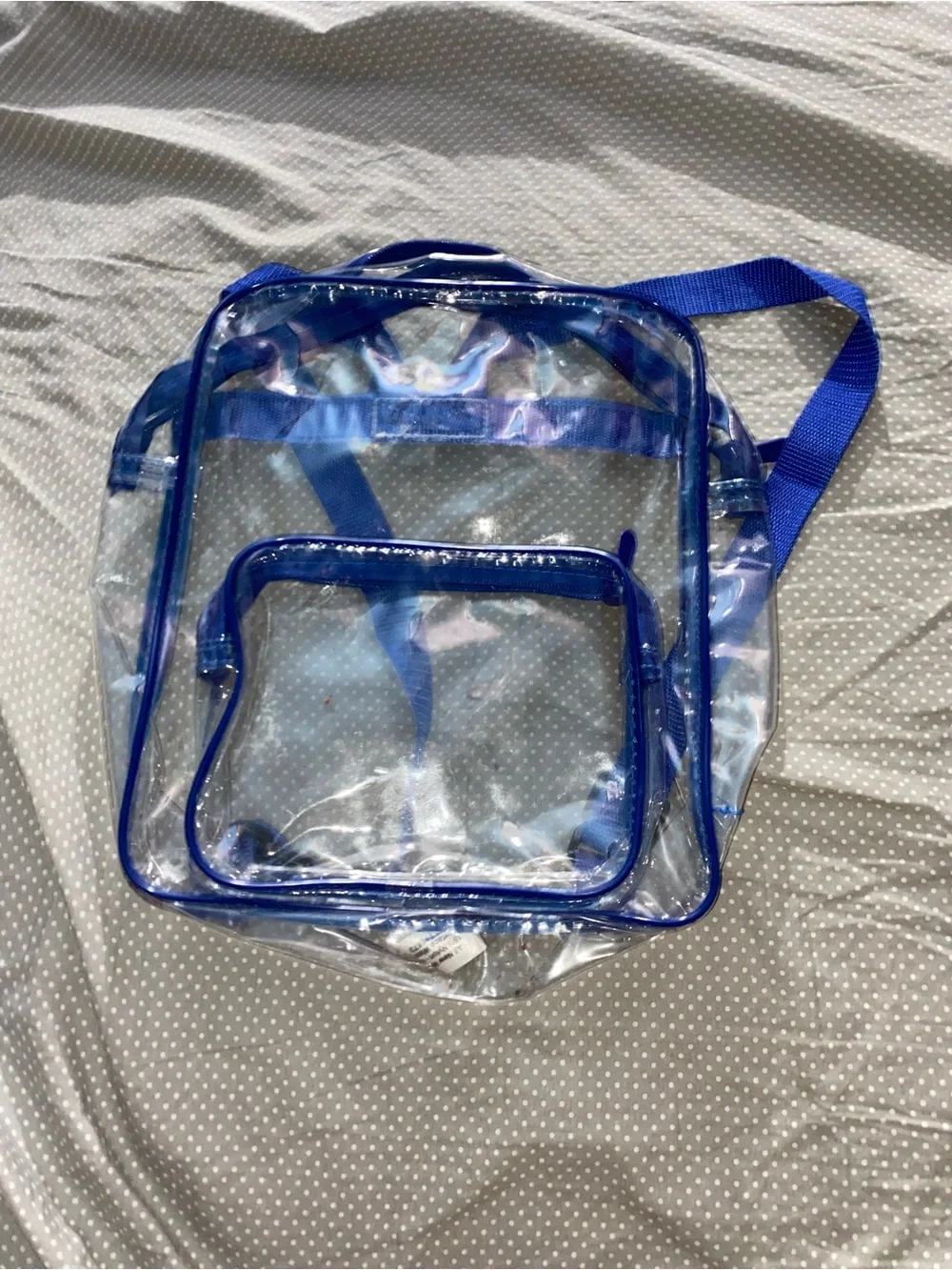 Clear Blue PVC Backpack - Transparent Storage Bag